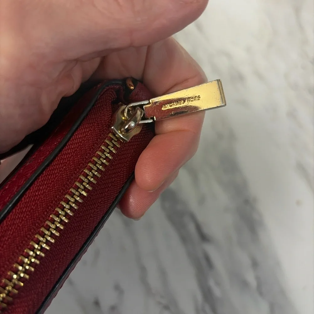Michael Kors Crimson Leather Pouch